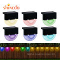 Waterproof RGB Light For Yard Fence Stairs Lamp Semi-circular ABS Solar LED garden Fence Light